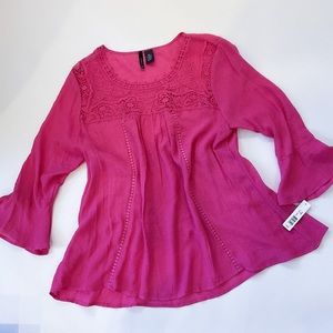 ✨NEW✨ New Directions Hot Pink Flowy Blouse XL